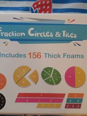 New Sealed Box Magnetic Fraction Circles & Tiles Foam Math Set Ages 4+